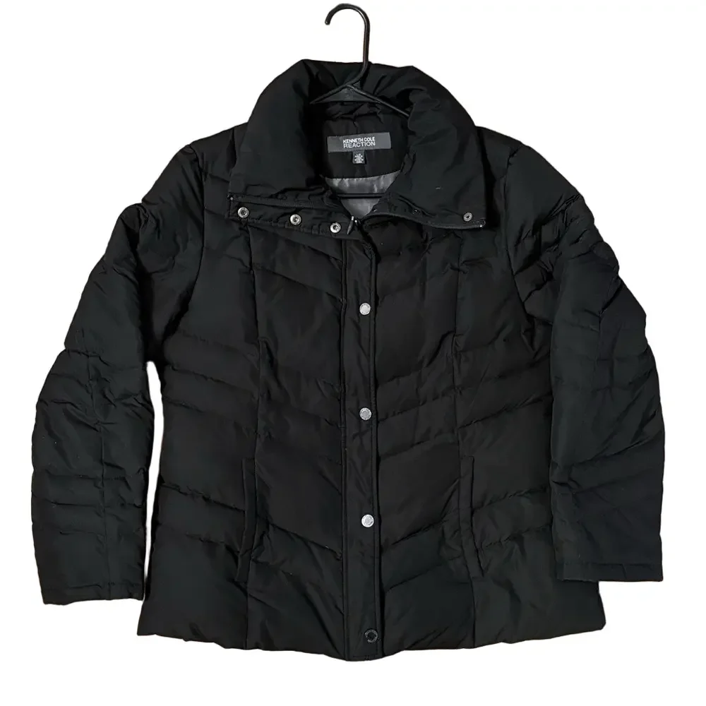 Kenneth Cole Reaction Duckdown Blend Black Puffer Coat Size Large - Picture 1 of 7